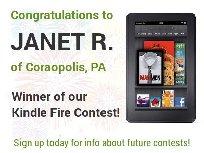 Congratulations to Janet R, winner of our Kindle Fire contest!